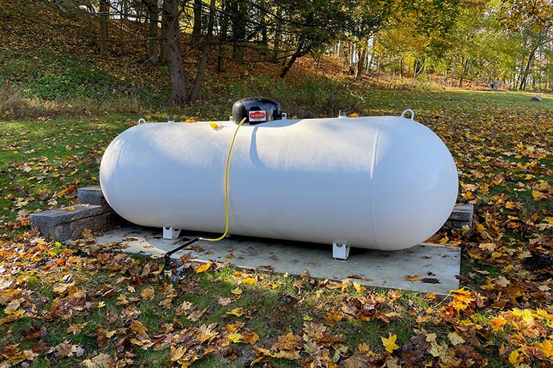 Propane tank at customer home