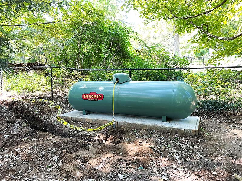 330 gal propane tank gas line